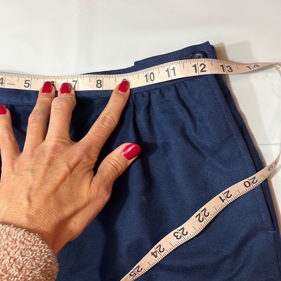 Pendleton plain BLUE WOOL midi SKIRT women’s SIZE 6 petite Back Slit office work - Picture 5 of 12